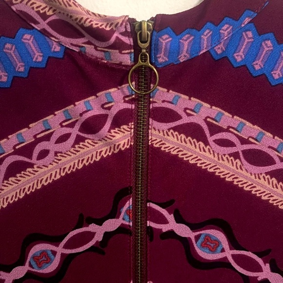 Free People | Stella Mock Neck Zip Back Burgundy Dress Sz S - Picture 13 of 14